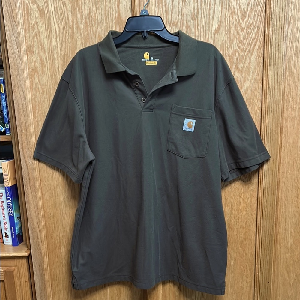 Carhartt Men's Green Polo Shirt
